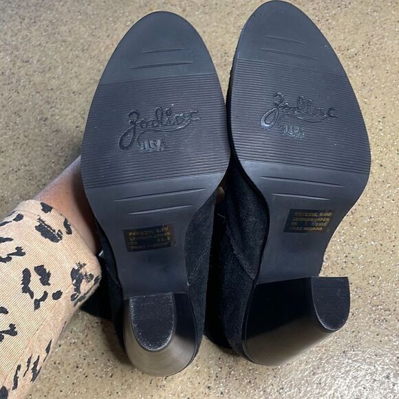 Zodiac “Pandell” Black Distressed Suede Scrunch Shaft Heeled Boots sz 6.5 - Picture 8 of 11